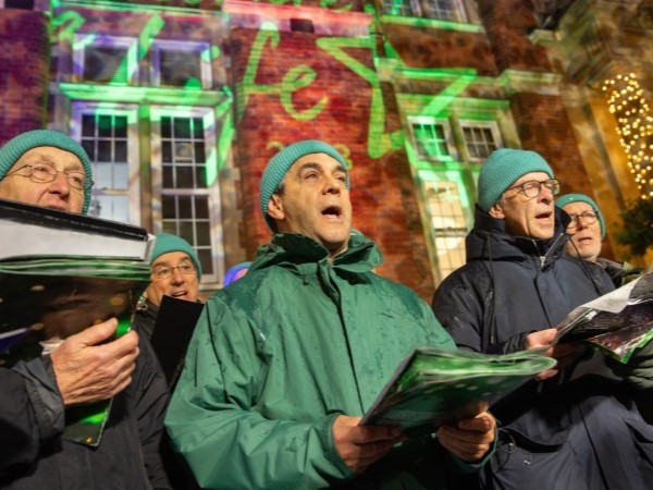 Men singing carols