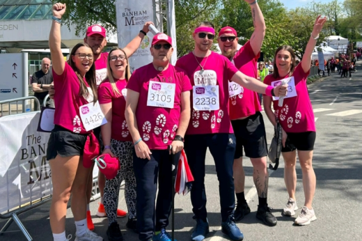 Jon and his team on the Banham Marsden March, cheering