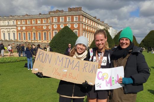  Jemima Whitlam and support team at Palace Half Marathon 2024