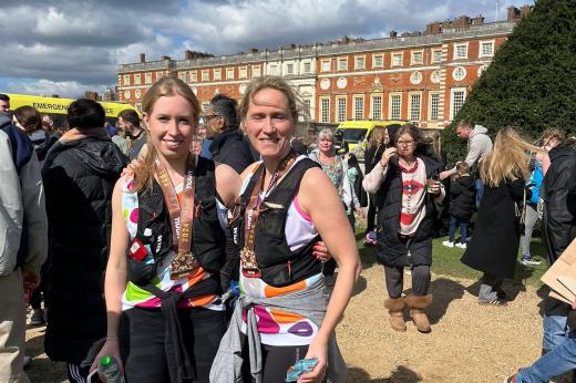 Two runners after the Palace Half Marathon 2024