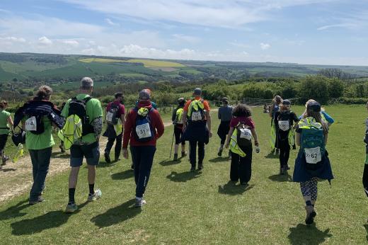 Supporters walking at the South Downs Trek 2024