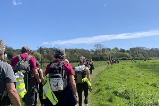 Supporters walking at the South Downs Trek 2024