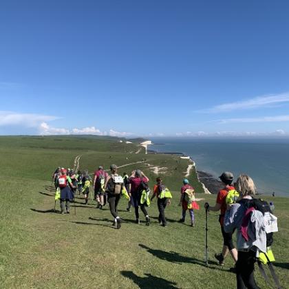 RMCC supporters walking at South Downs 2024