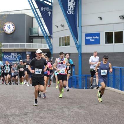 Runners outside Stamford Bridge