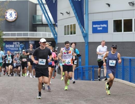 Runners outside Stamford Bridge