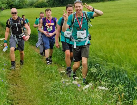 Walkers on the Cotswold Way challenge